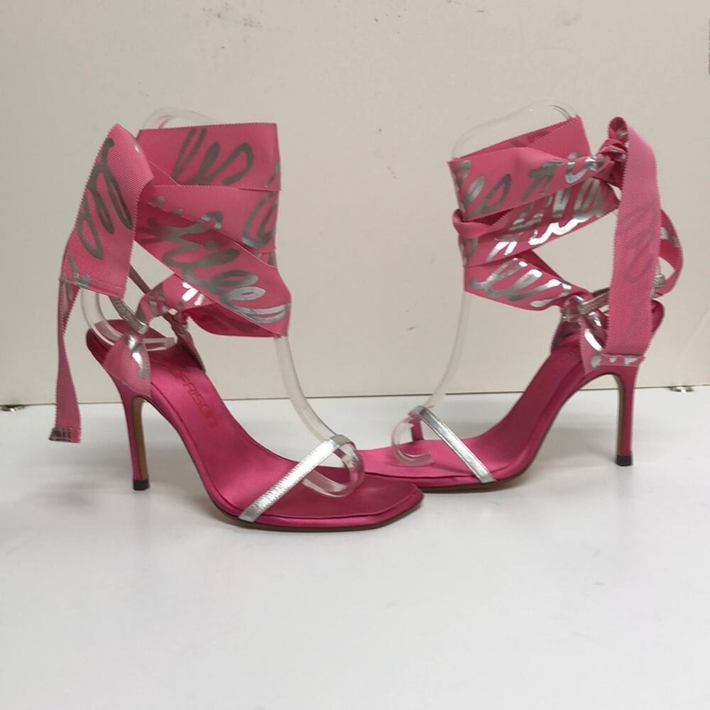 Bruno Frisoni Made in Italy Pink Satin Sandal - Picture 3 of 5